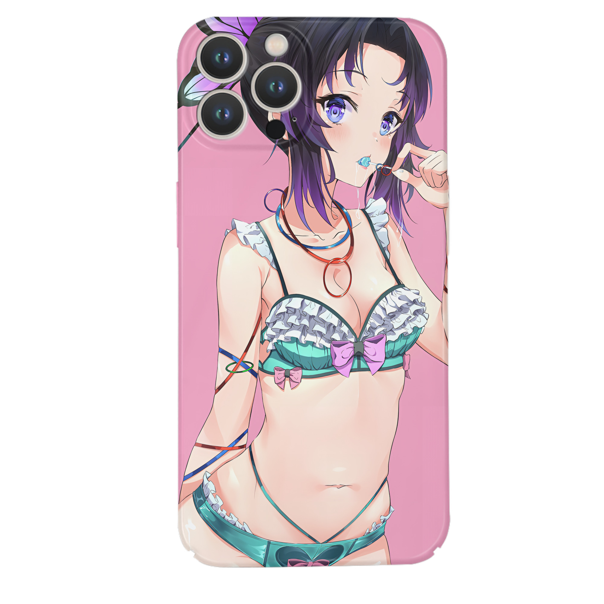 （画像用） 鬼滅の刃（きめつのやいば）蟲柱-胡蝶 しのぶ／こちょう しのぶ Kochou Shinobu 【iPhone 14シリーズ対応】ハードケース